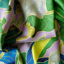 Green floral silk scarf